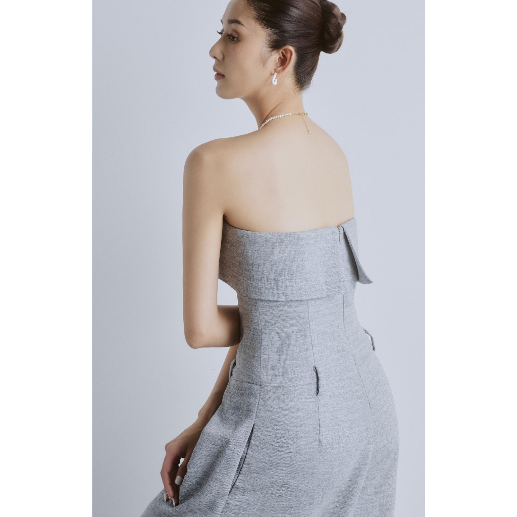 REINA - Levera Denim Jumpsuit Xám