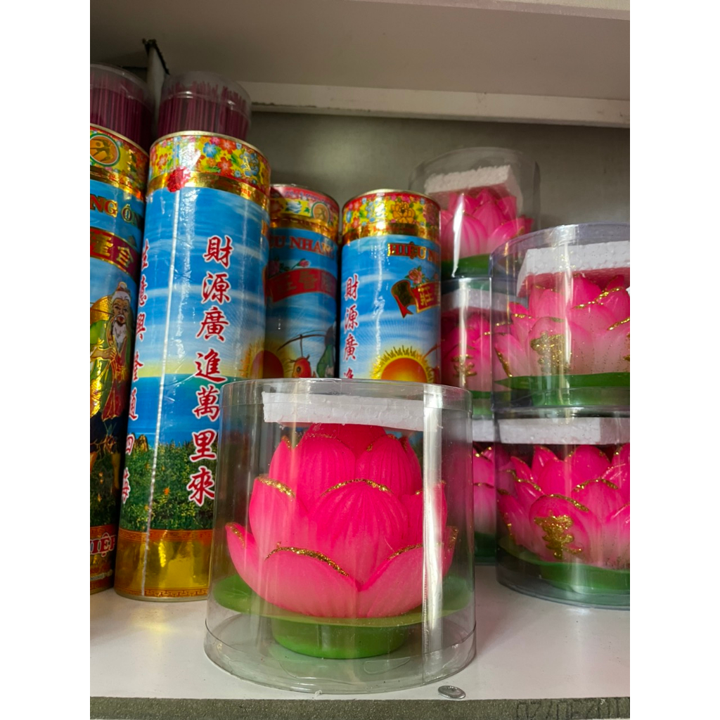 Đèn nến sáp hoa sen