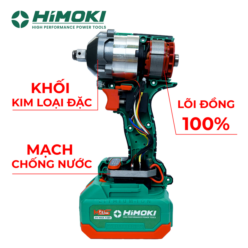 Máy siết bulong Himoki HM-IW450N - Điều tốc 3 cấp - Tính năng Auto stop - Bảo hành chính hãng