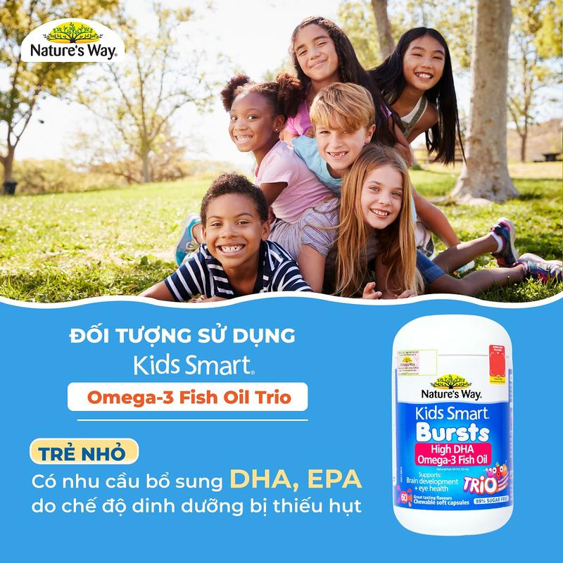 Viên Uống Dầu Cá Nature's Way Omega-3 Fish Oil Trio Giúp Bổ Sung DHA Phát Triển Trí Tuệ Cho Bé 60 Viên
