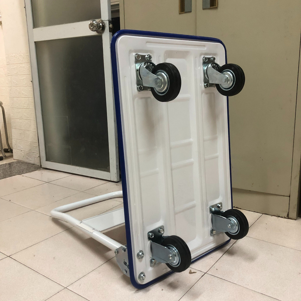 Xe đẩy hàng 4 bánh tải trọng 100kg, 150kg sàn thép, sàn nhựa chịu lực giá rẻ