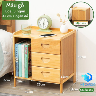 Tủ đầu giường mẫu mới 2023, kệ tủ gỗ tre cao cấp phù hợp cho mọi không gian
