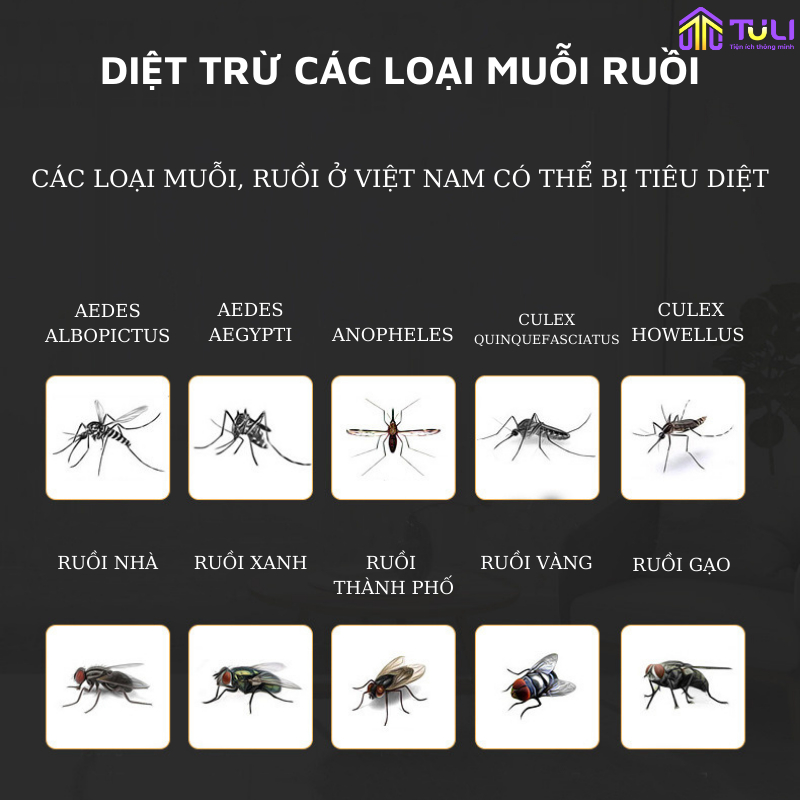 Đèn bắt muỗi và côn trùng thông minh 360 độ TULI TL-CD36, CS 36W, Máy diệt kiến ba khoang, Phạm vi tối đa 70m2, BH 2 năm