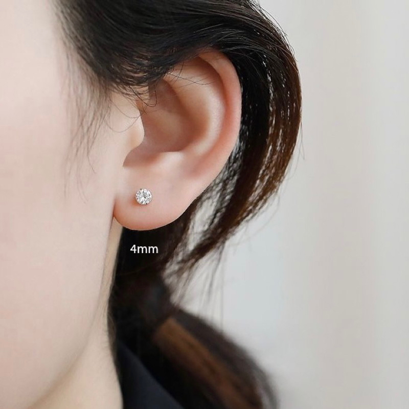 Khuyên tai,bông tai đính đá bạc zircon đẹp không gỉ thời trang cho nam và nữ KT12.