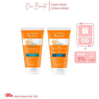 Kem chống nắng Avene, chống nắng phổ rộng SPF 50+ cho da thường và da dầu mụn 50ml Ouibeaute