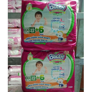 (Tặng 12M) Combo 2GÓI Tã/bỉm quần Bobby  XXXL22 - 22 miếng (18kg)