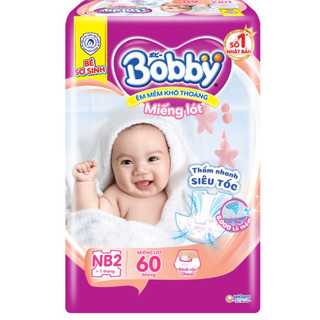 Tã Miếng lót sơ sinh Bobby Newborn 2-60 miếng