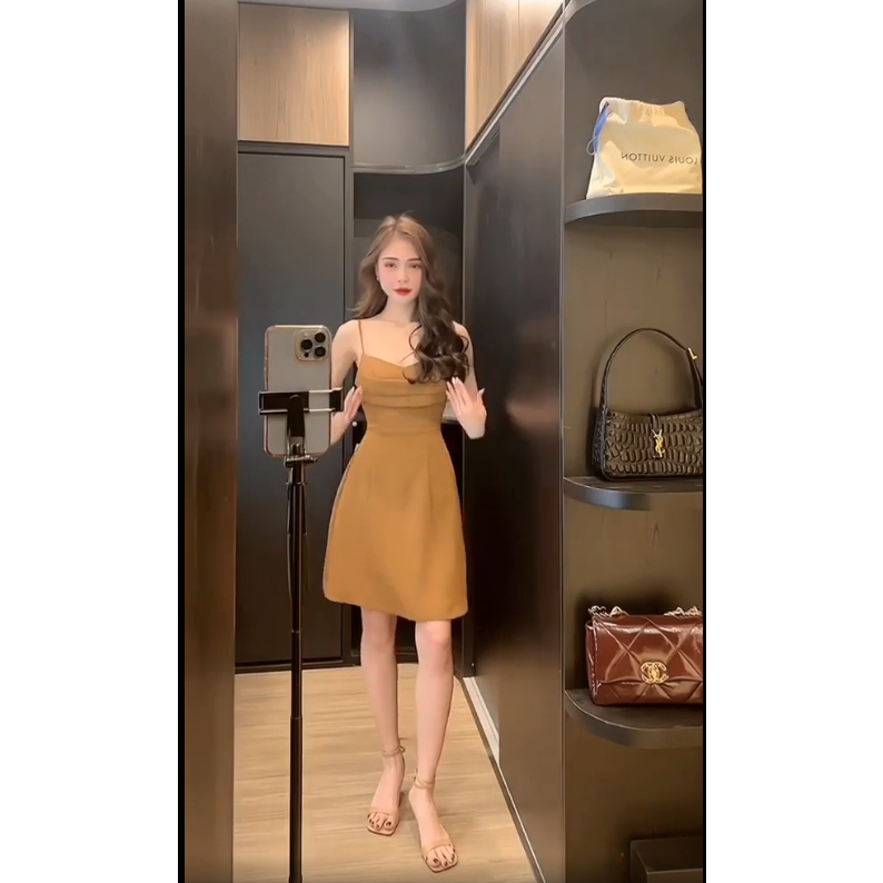 Set Áo Blazer Croptop Dáng Ngắn Kèm Váy 2 Dây S64