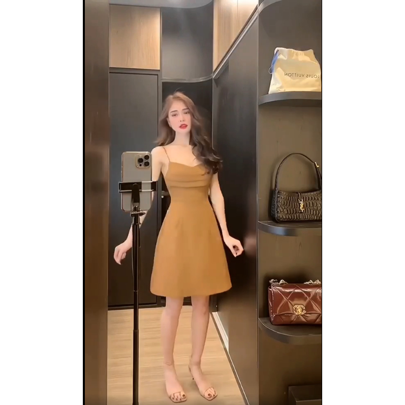 Set Áo Blazer Croptop Dáng Ngắn Kèm Váy 2 Dây S64