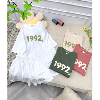 Bộ 3158 cotton khô áo thun+ quần đùi 1992 _8085