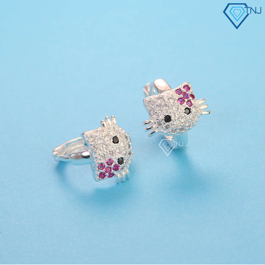 Bông tai cho bé gái bằng bạc hình Hello Kitty BTT0004 - Trang Sức TNJ