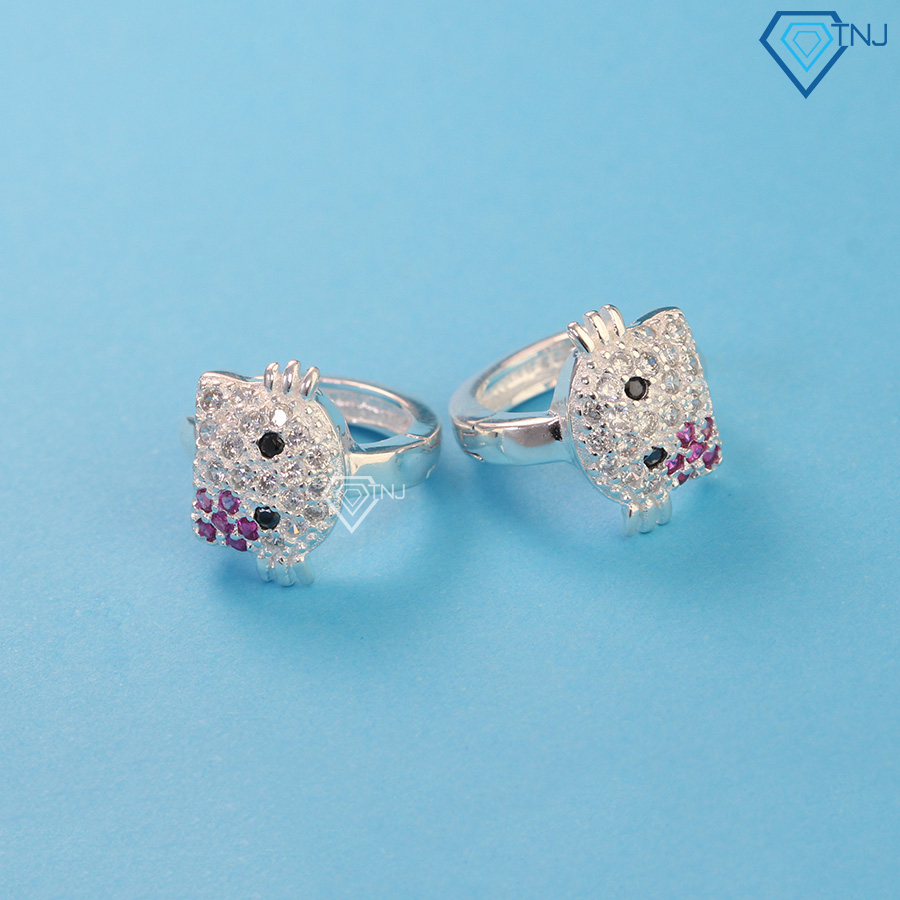 Bông tai cho bé gái bằng bạc hình Hello Kitty BTT0004 - Trang Sức TNJ