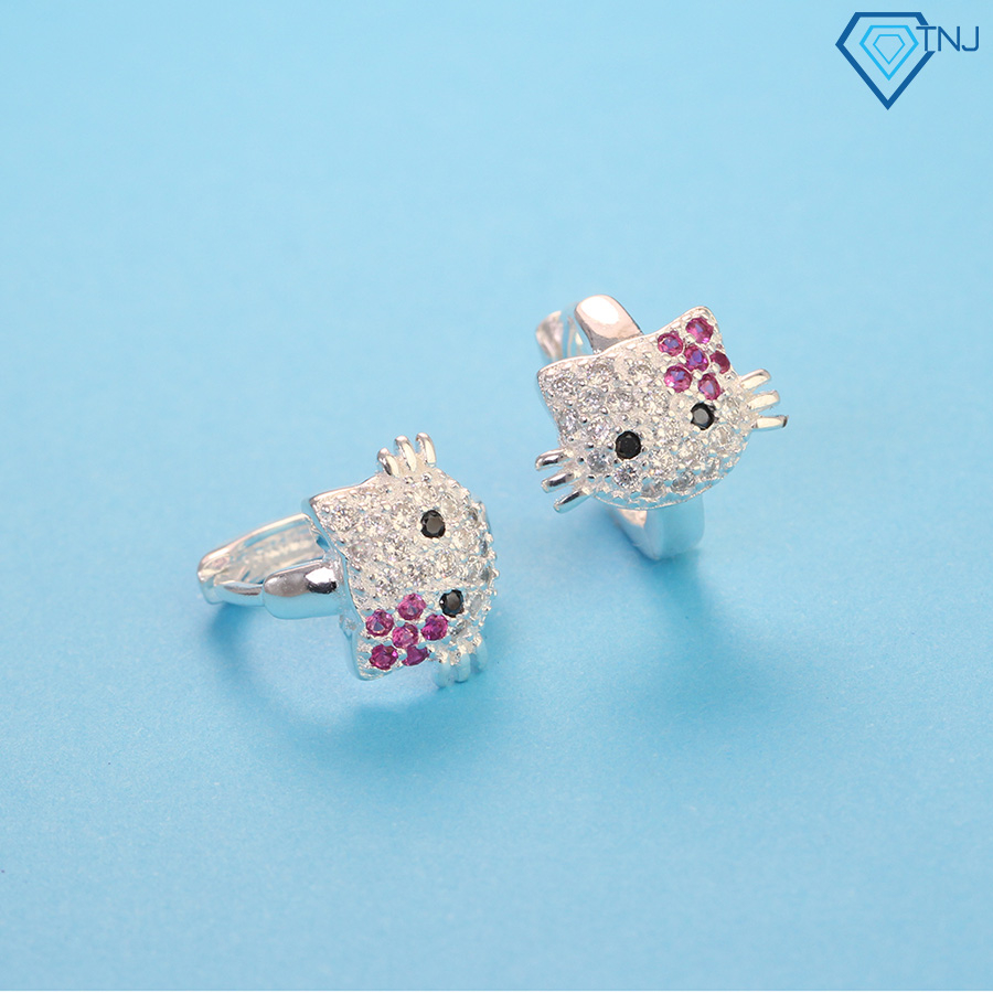 Bông tai cho bé gái bằng bạc hình Hello Kitty BTT0004 - Trang Sức TNJ