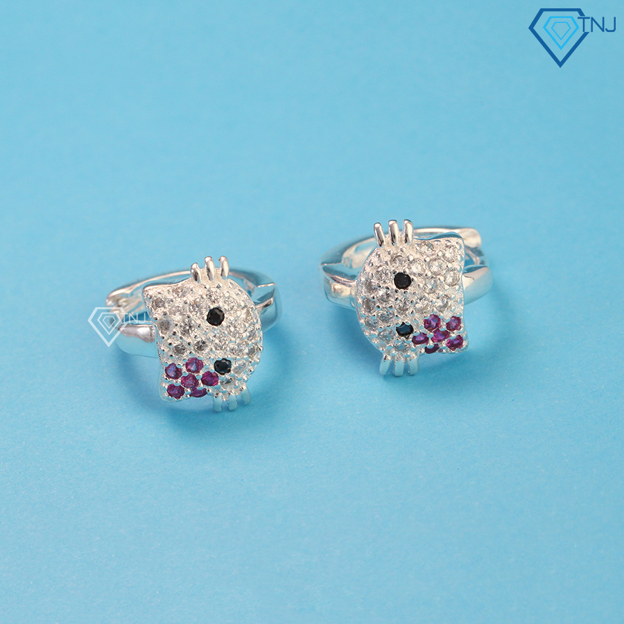 Bông tai cho bé gái bằng bạc hình Hello Kitty BTT0004 - Trang Sức TNJ