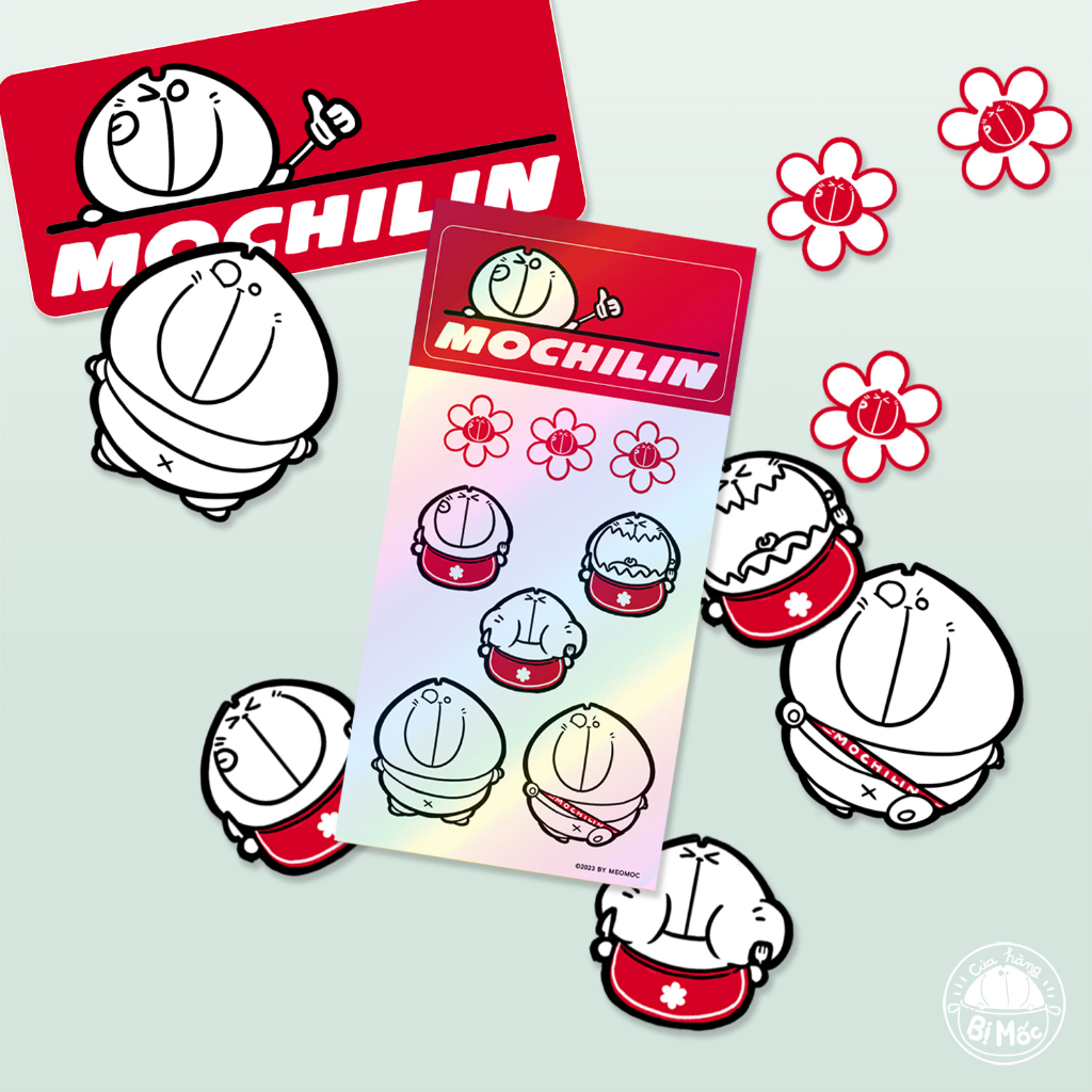 Bộ sticker Mèo Mốc - Mochilin (gồm 9 mẫu nhãn dán)