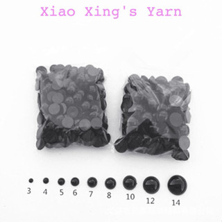 Túi 100 mắt thú dán gấu bông đủ size màu đen đan móc len thủ công | Xiaoxingyarn