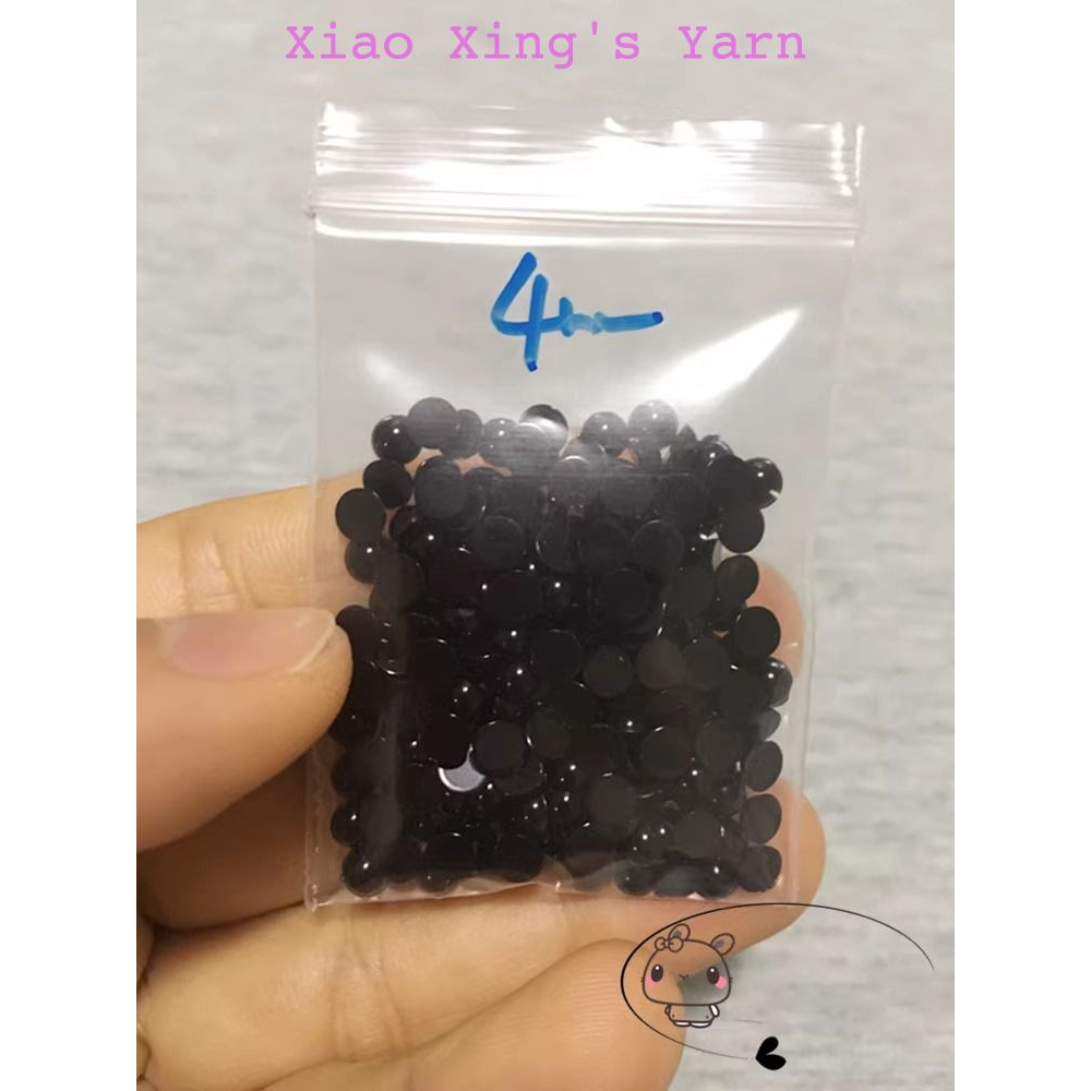 Túi 100 mắt thú dán gấu bông đủ size màu đen đan móc len thủ công | Xiaoxingyarn