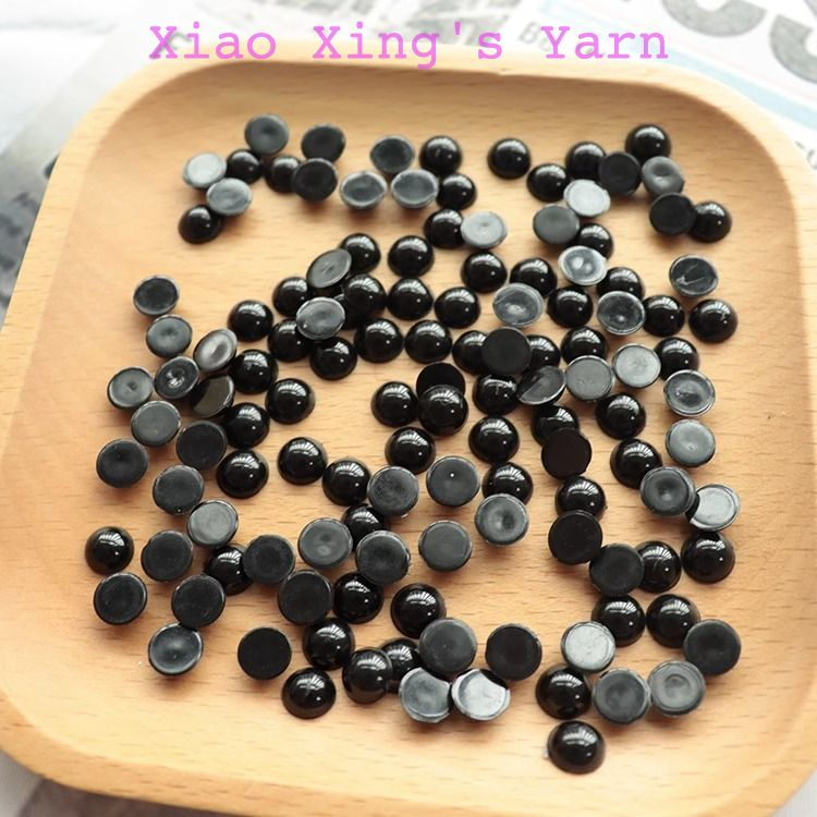 Túi 100 mắt thú dán gấu bông đủ size màu đen đan móc len thủ công | Xiaoxingyarn