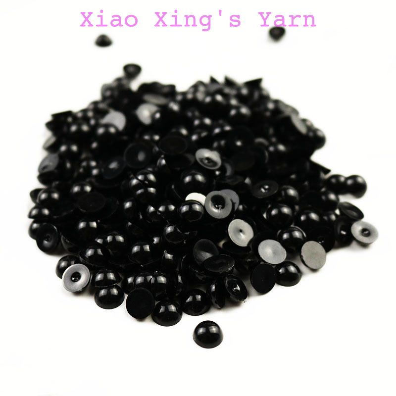 Túi 100 mắt thú dán gấu bông đủ size màu đen đan móc len thủ công | Xiaoxingyarn