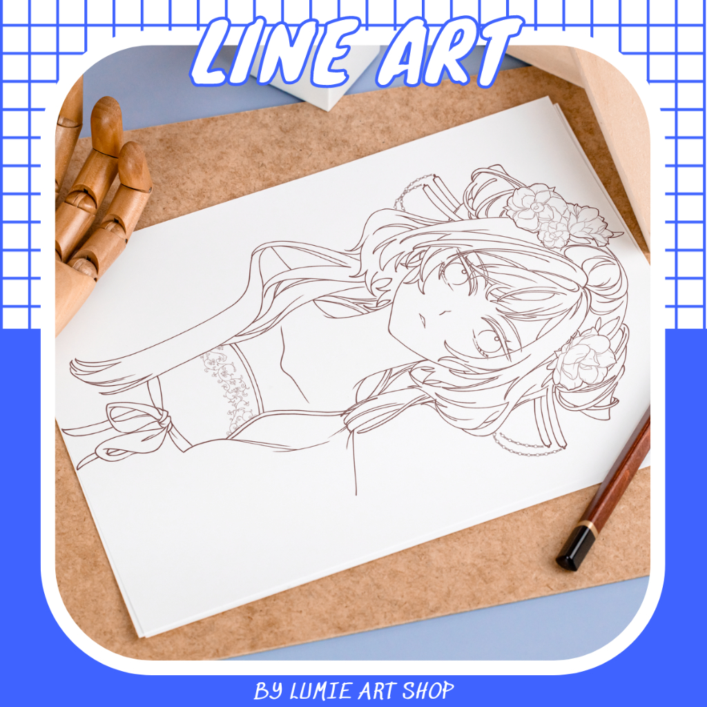 Line art tranh tô màu a5 cho marker, màu chì hình vẽ tô màu tranh marker mới