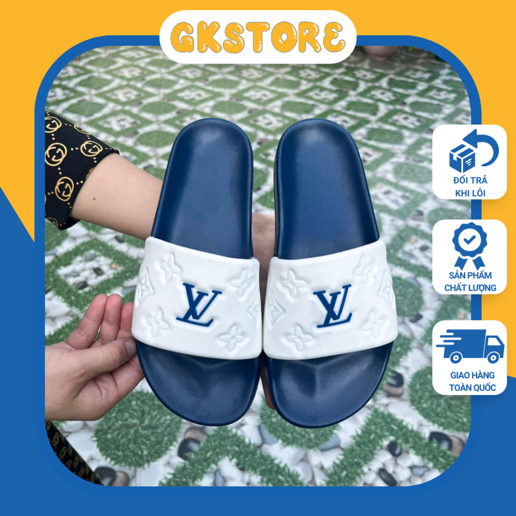 Dép LV nam nữ quai ngang HOTTREND chống thấm nước
