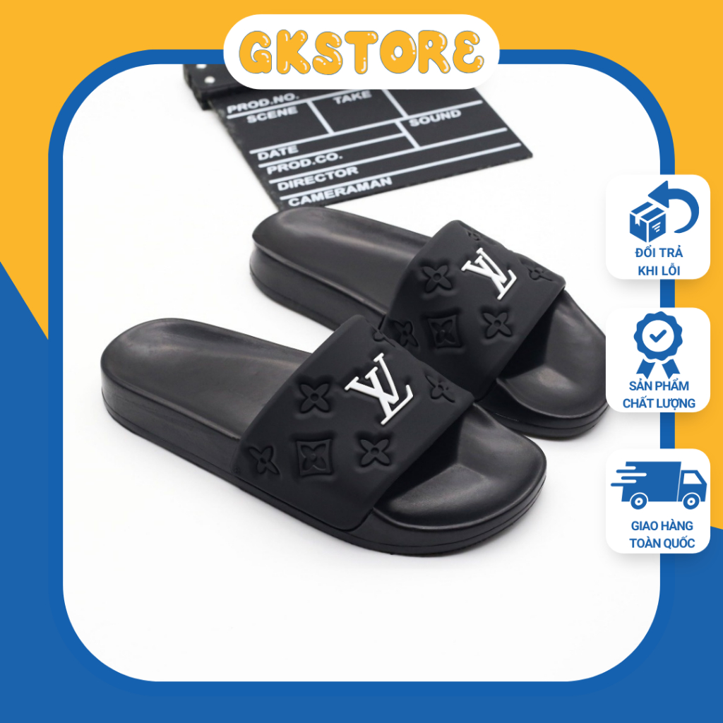 Dép LV nam nữ quai ngang HOTTREND chống thấm nước