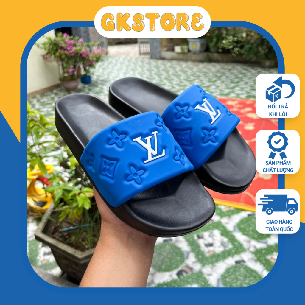 Dép LV nam nữ quai ngang HOTTREND chống thấm nước