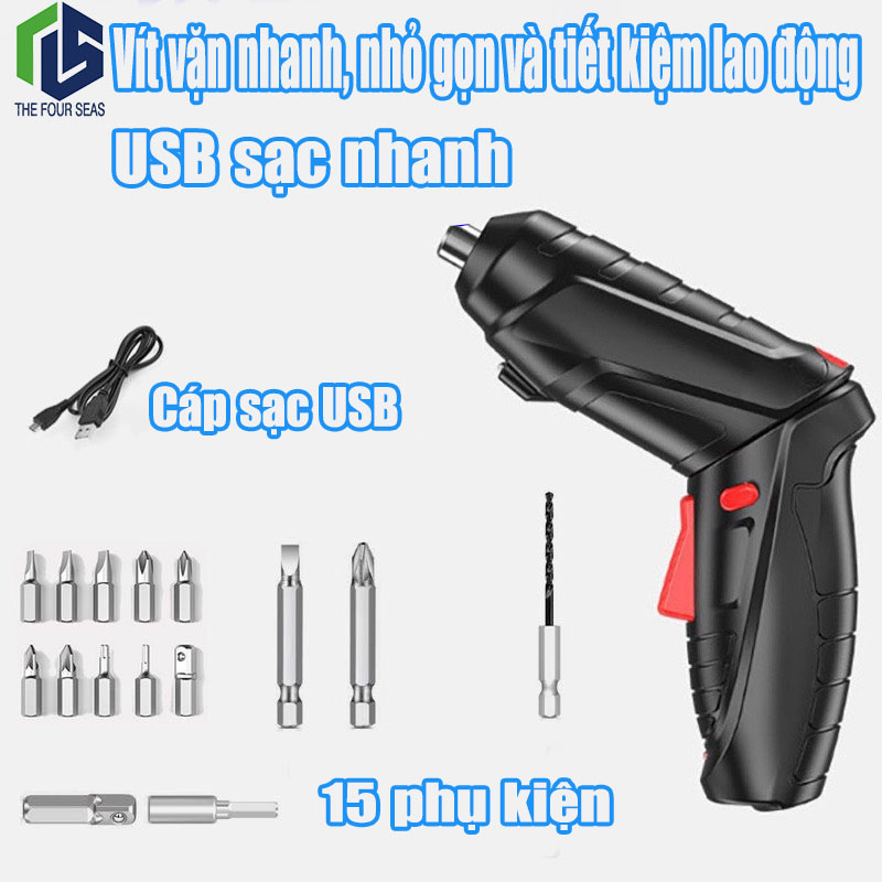 15 cái tuốc nơ vít điện Pin có thể sạc lại tuốc nơ vít không dây Sản phẩm khoan tác động điện tuốc nơ vít điện