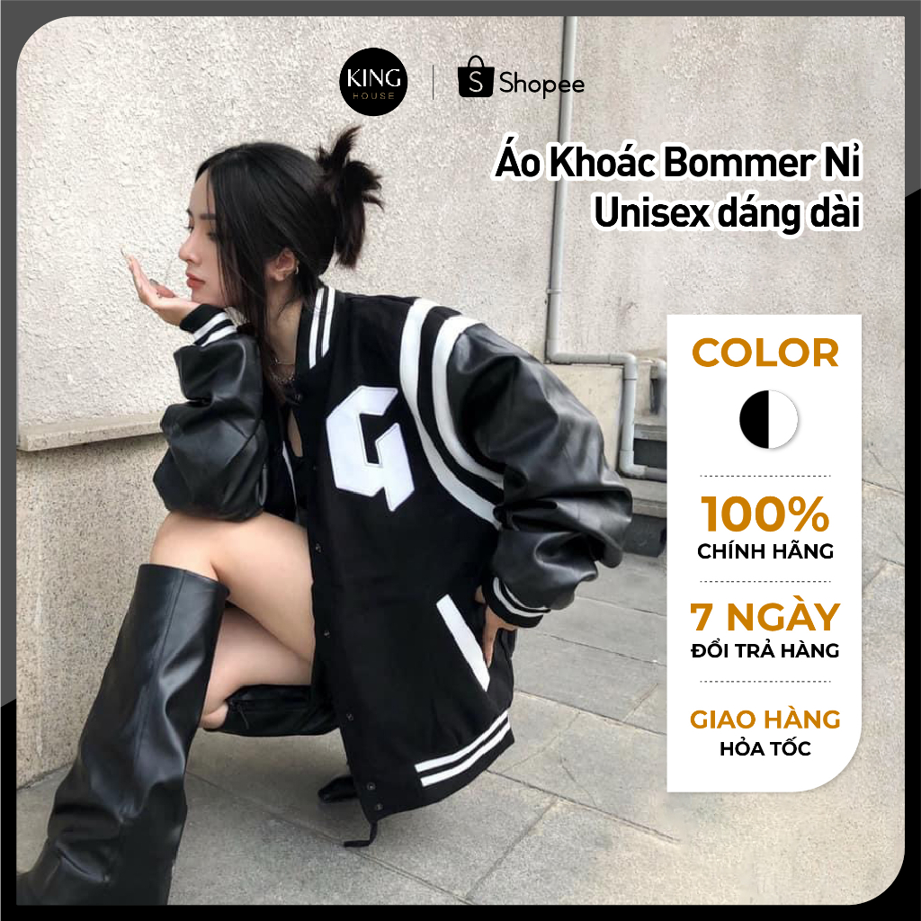 Áo khoác Bommer Nỉ - Da Unisex dáng dài