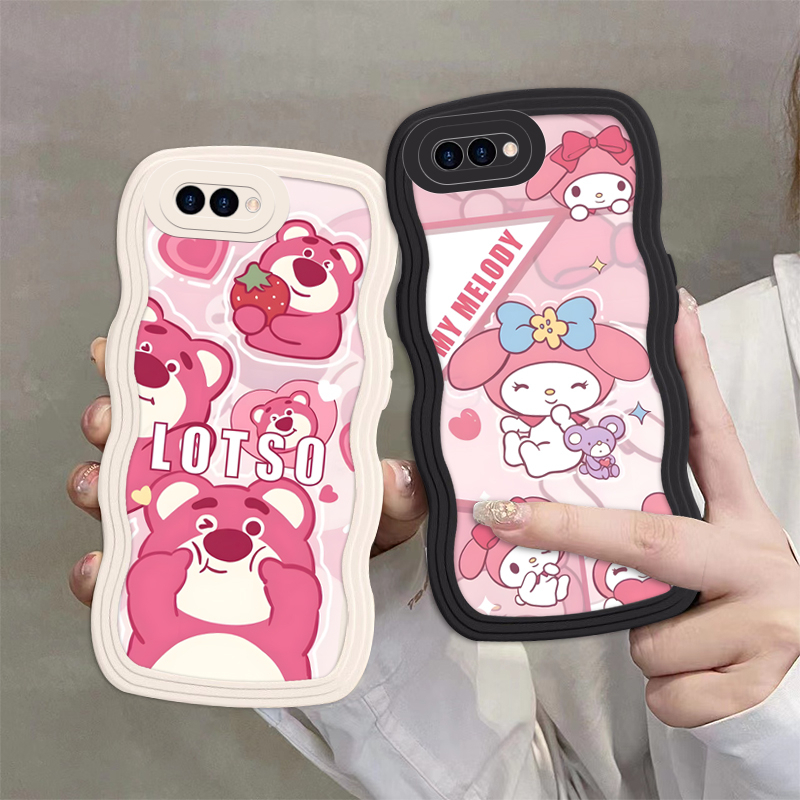 Ốp lưng iphone Ốp Điện Thoại Gợn Sóng Gấu hồng Dành Cho iphone13promax/12/Xs/11/7/8/Plus/Mini/ProMax sm1009