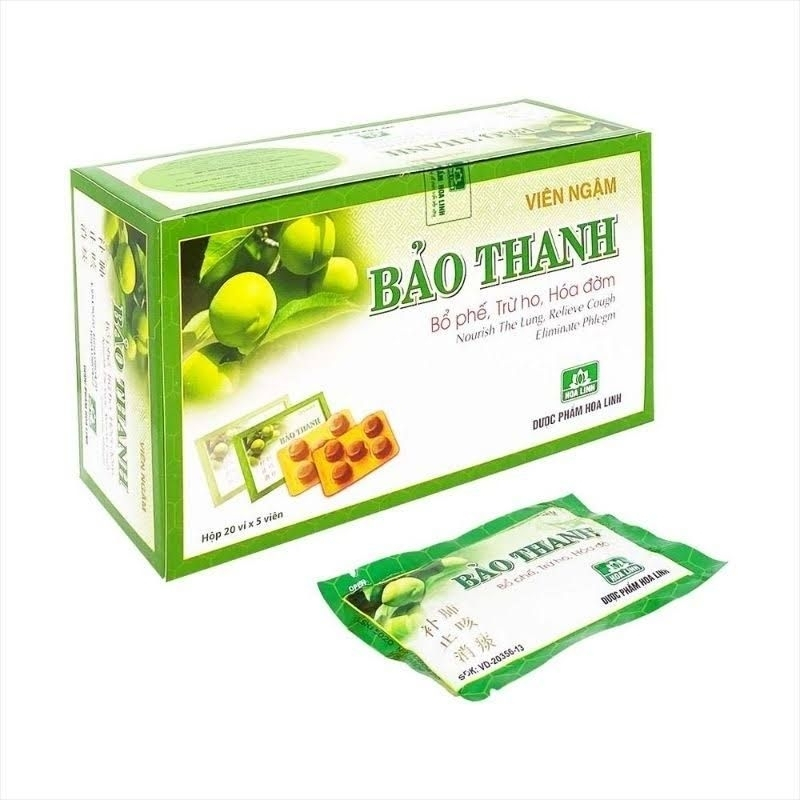 CHÍNH HÃNG  Viên ngậm ho Bảo Thanh bổ phế, trừ ho, long đờm vỉ 5 viên