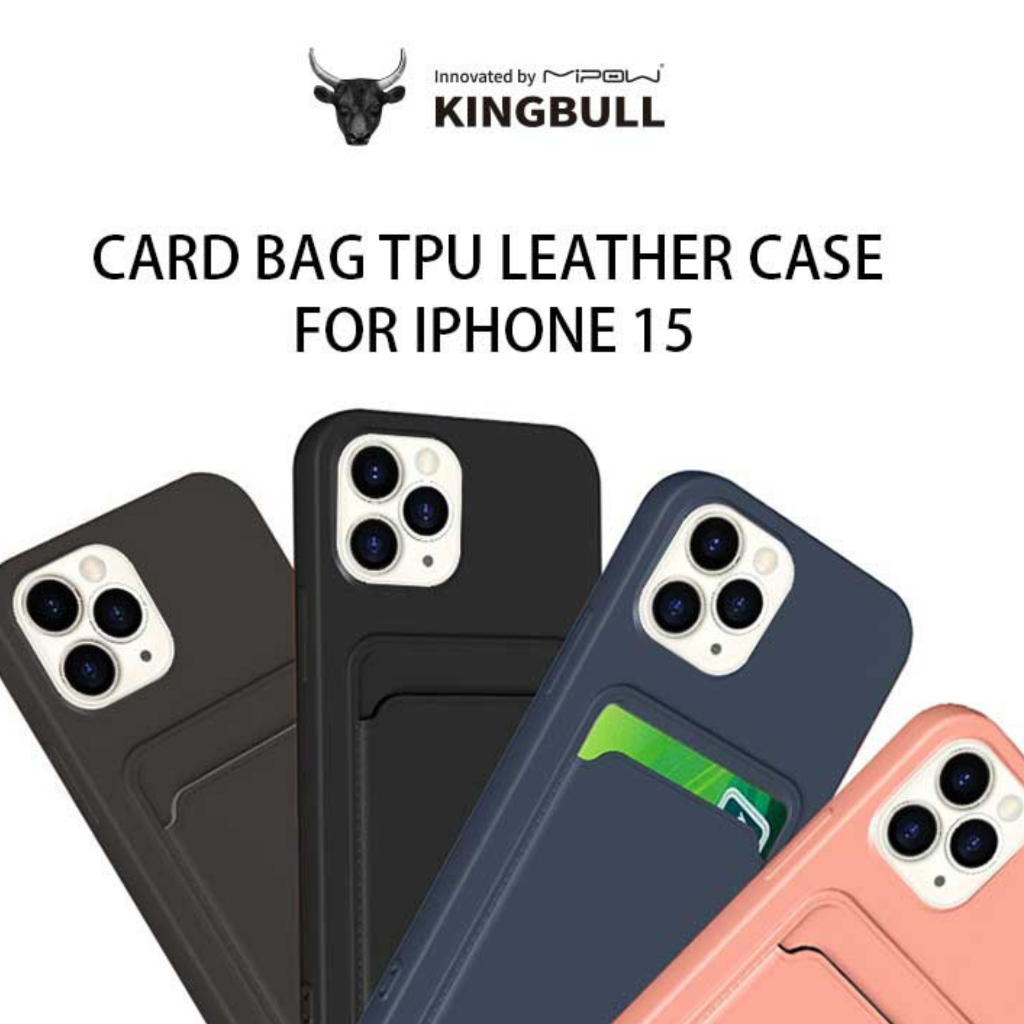 Ốp Lưng Case Bằng Da Kiêm Ví Đựng Thẻ Dành Cho iPhone 15 Pro Max / iPhone 15 Pro, MIPOW CARD BAG TPU LEATHER CASE