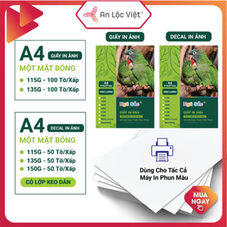 [HÀNG MỚI SIÊU HOT] 1 Xấp gồm 100 tờ Giấy in ảnh A4 Định Lượng 135GSM 1 Mặt Bóng - Chất lượng in đẹp - Sắc nét