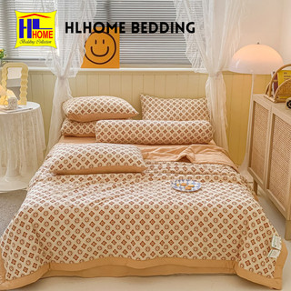 Bộ chăn ga gối cotton đũi 5 món gồm chăn chần, ga và 2 vỏ gối kèm vỏ ôm thoáng mát