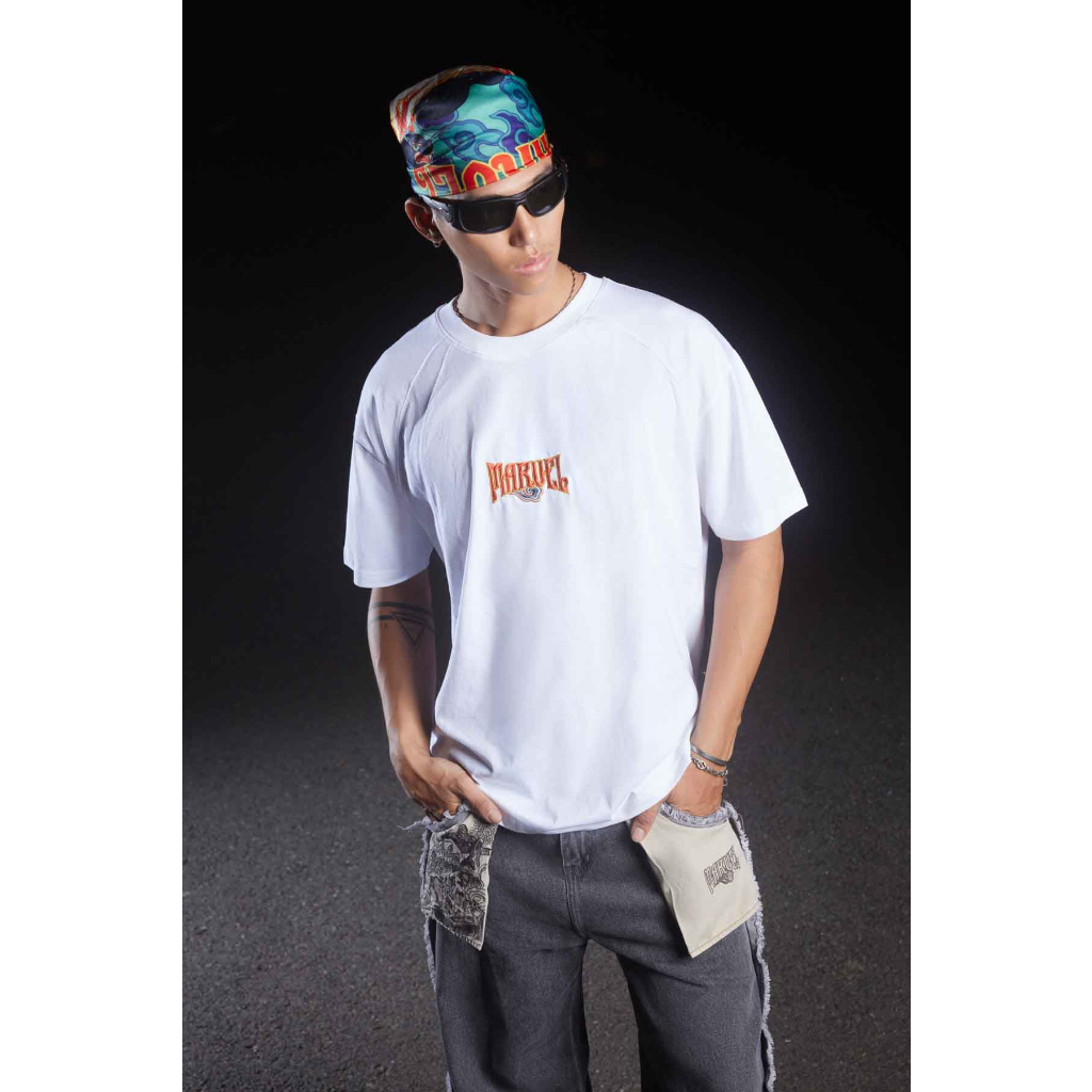 Áo Thun BOO Unisex Oversized Thêu Logo Graphic Marvel Go VN