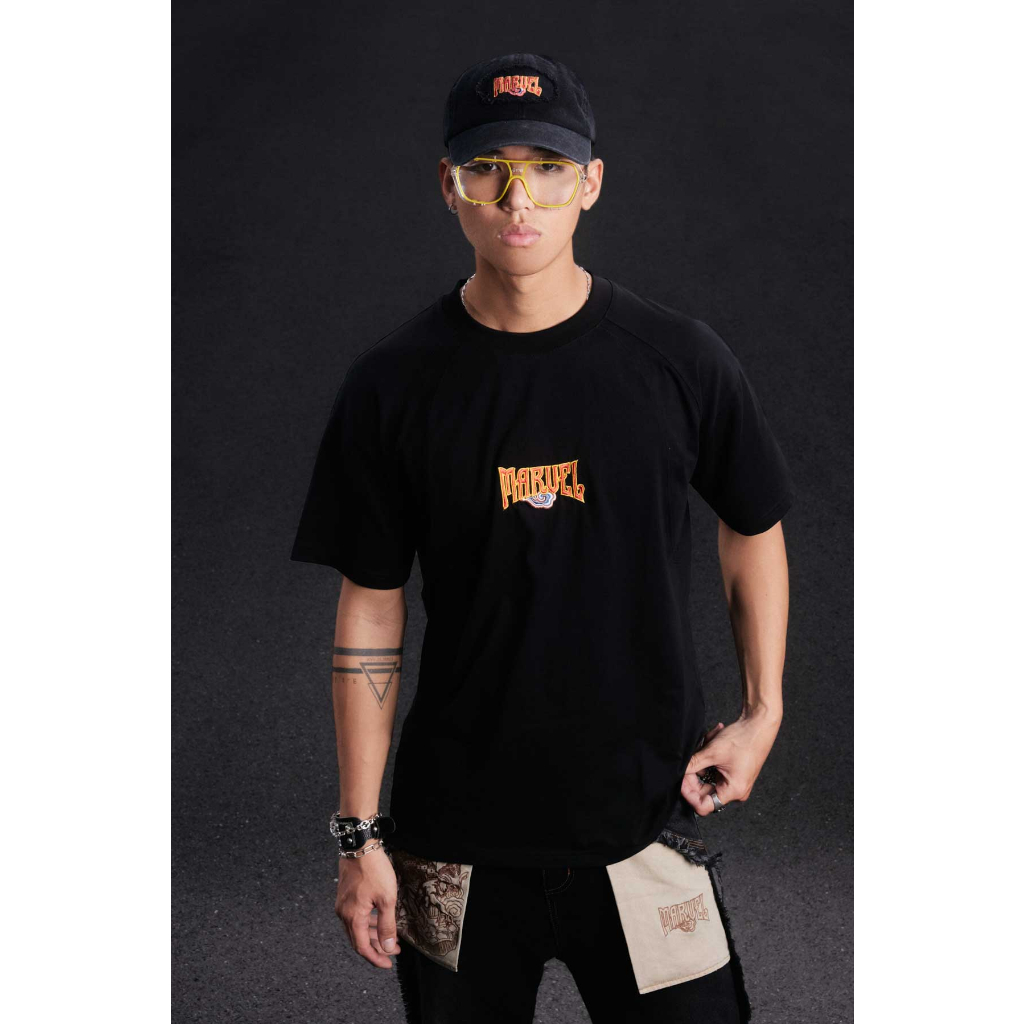 Áo Thun BOO Unisex Oversized Thêu Logo Graphic Marvel Go VN