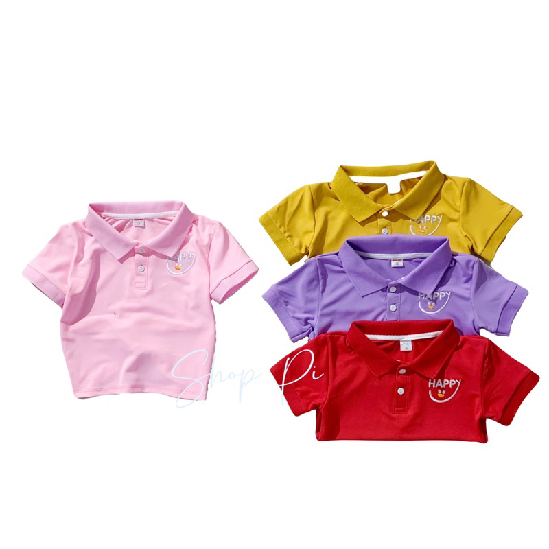 Áo thun cổ bẻ cho bé gái và bé trai  chất liệu poly cá sấu mềm, mịn,mát từ 9-45kg