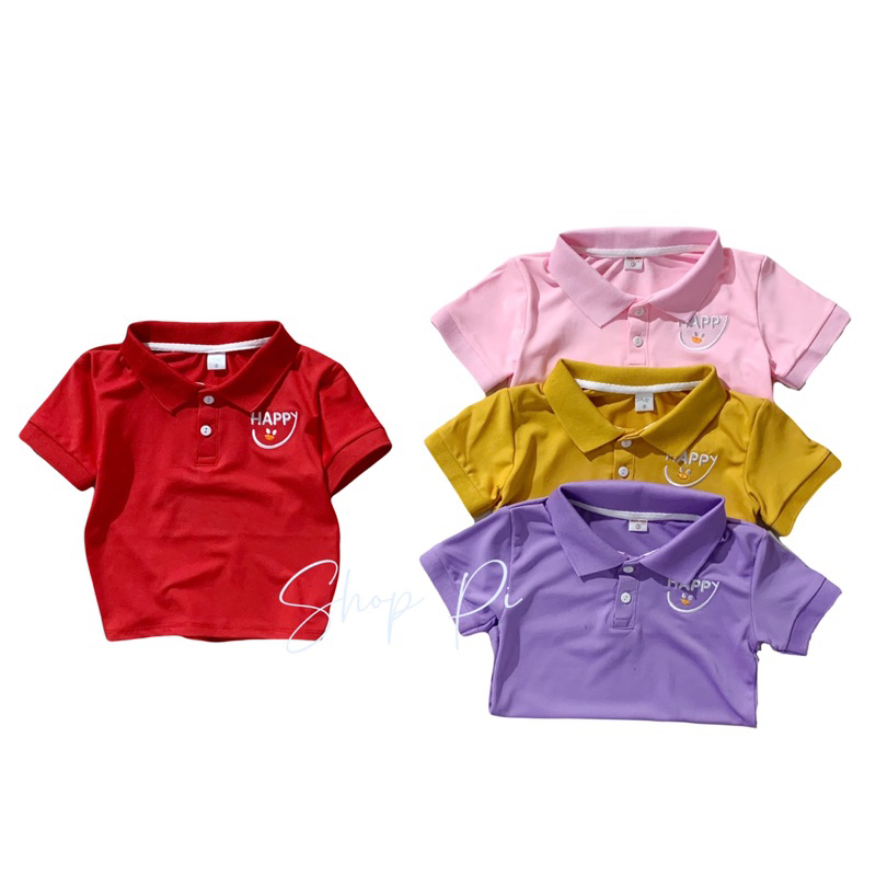 Áo thun cổ bẻ cho bé gái và bé trai  chất liệu poly cá sấu mềm, mịn,mát từ 9-45kg