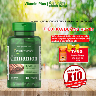 Viên uống giảm lượng đường trong máu, hỗ trợ giảm các biến chứng ở người tiểu đường Cinamon 500mg 100 viên