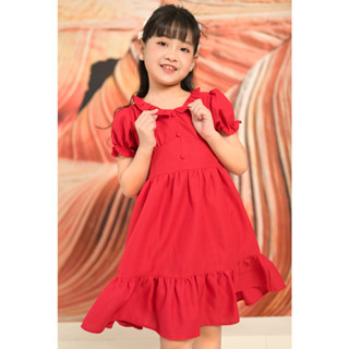 Váy đũi đỏ bé gái em's