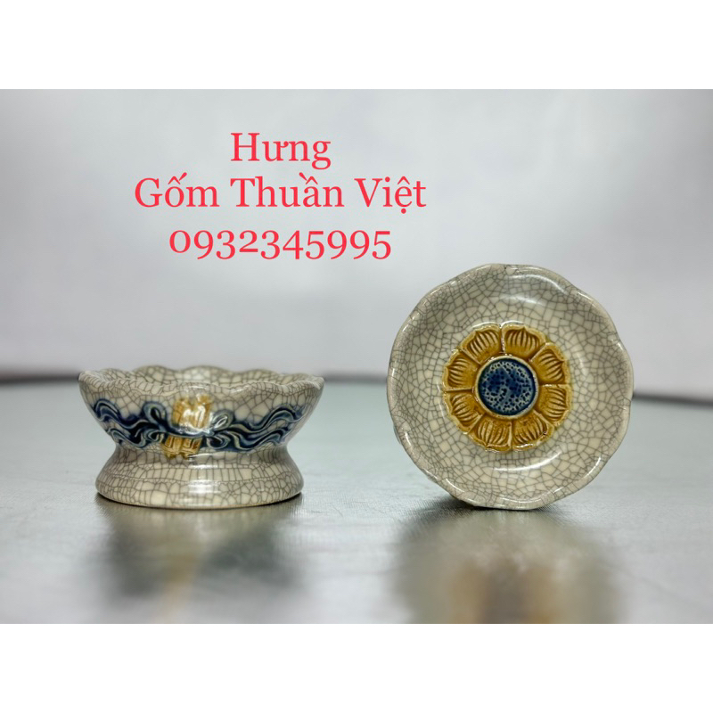 Đĩa Đựng Trầu Cau Thờ Cúng nhiều cỡ Men Rạn Bát Tràng - Nghệ nhân chế tác.