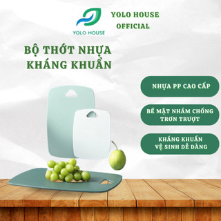 Bộ 3 Thớt Kháng Khuẩn Chống Trơn Trượt Nhiều màu ( 3 kích cỡ 1 bộ), Combo set 3 Thớt Nhựa Kháng Khuẩn đa năng