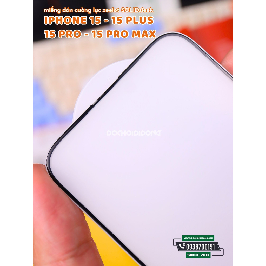 Miếng dán cường lực nhám chống vân tay iPhone 15 15 Plus 15 Pro 15 Pro Max Zeelot Solidsleek 5X Anti-Glare