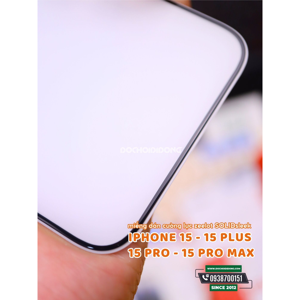 Miếng dán cường lực nhám chống vân tay iPhone 15 15 Plus 15 Pro 15 Pro Max Zeelot Solidsleek 5X Anti-Glare