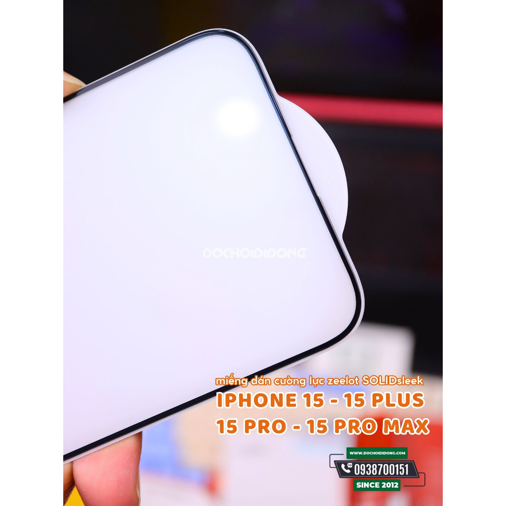 Miếng dán cường lực nhám chống vân tay iPhone 15 15 Plus 15 Pro 15 Pro Max Zeelot Solidsleek 5X Anti-Glare