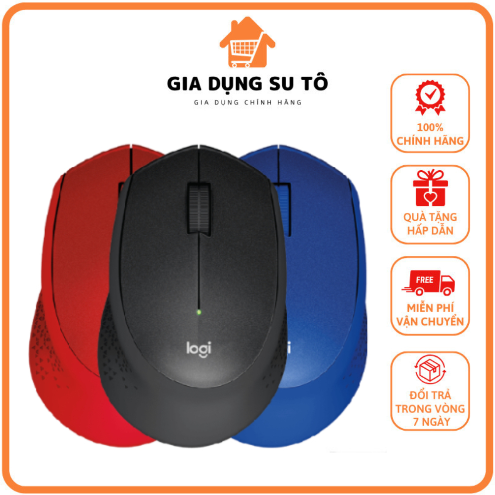 Chuột Logitech M331 Silent Plus - Chuột Không Dây Giảm Ồn, Kết Nối USB, Thuận Tay Phải, PC/ Laptop -