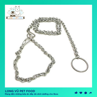 Dây xích inox kèm vòng cổ cho chống xoắn cho chó mèo - Dây dắt thú cưng - Long Vũ Pet Food