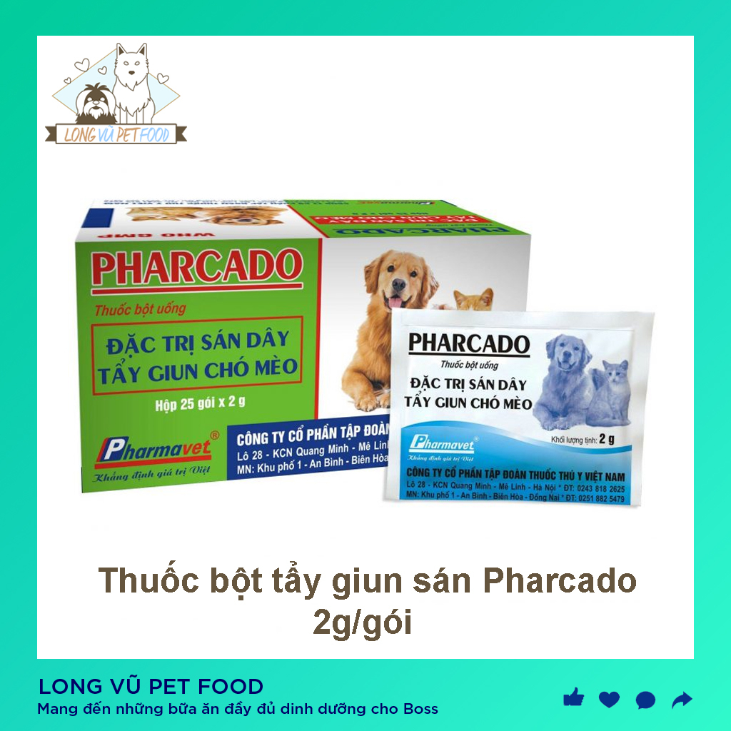 Tẩy giun chó tẩy giun mèo dạng bột PHARCADOR  - tẩy giun cho mèo - Long Vũ Pet Food