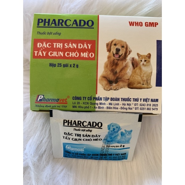 Tẩy giun chó tẩy giun mèo dạng bột PHARCADOR  - tẩy giun cho mèo - Long Vũ Pet Food
