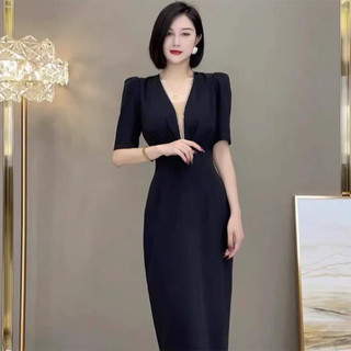 Váy Body Dáng Ôm Bút Chì Cổ V V169